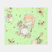 ヴィンテージハニービーデコール フリースブランケット (正面(横))