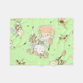 ヴィンテージハニービーデコール フリースブランケット (正面(横))