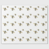 ヴィンテージハニービーデザイン包装紙 ラッピングペーパー (フラット)