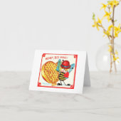 ヴィンテージハニービーバレンタイン カード (黄色い花)