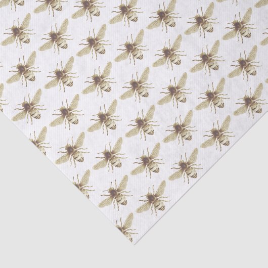 ヴィンテージハニービーパターン(の模様が)あるティッシュペーパー 薄葉紙 (詳細)