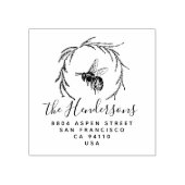 ヴィンテージハニービーボタニカルファミリー差出人住所 ラバースタンプ (インプリント)