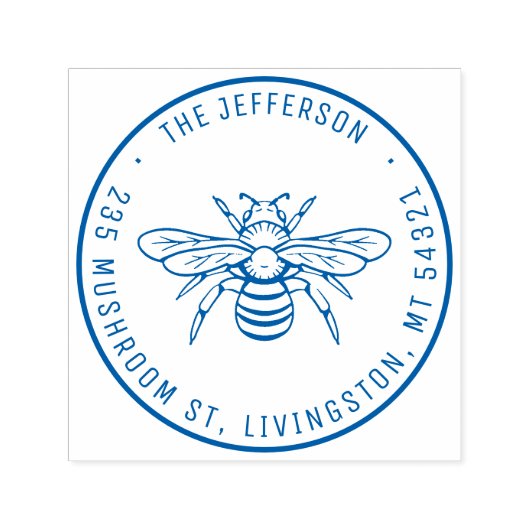 ヴィンテージハニービー名前をカスタムする差出人住所 セルフインキングスタンプ (デザイン)