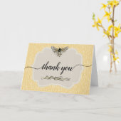ヴィンテージハニー素朴ビーエレガントイエローありがとう カード (黄色い花)