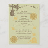 ヴィンテージハニー（昆虫）マルハナバチセージ赤ちゃんシャワー インビテーションポストカード (正面)