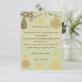 ヴィンテージハニー（昆虫）マルハナバチセージ赤ちゃんシャワー サンキューカード (スタンド正面)