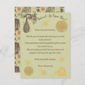 ヴィンテージハニー(昆虫)マルハナバチセージ赤ちゃんシャワー ポストカード (正面/裏面)