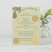 ヴィンテージハニー（昆虫）マルハナバチセージ赤ちゃんシャワー 招待状 (スタンド正面)