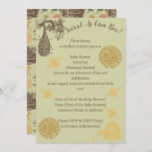 ヴィンテージハニー（昆虫）マルハナバチセージ赤ちゃんシャワー 招待状 (正面/裏面)