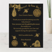 ヴィンテージハニー（昆虫）マルハナバチブラックベビーシャワー サンキューカード (正面)