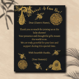 ヴィンテージハニー（昆虫）マルハナバチブラックベビーシャワー サンキューカード