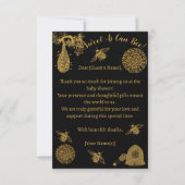 ヴィンテージハニー（昆虫）マルハナバチブラックベビーシャワー サンキューカード (正面)