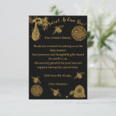 ヴィンテージハニー（昆虫）マルハナバチブラックベビーシャワー サンキューカード (スタンド正面)