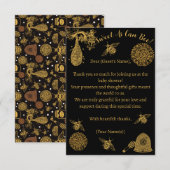 ヴィンテージハニー（昆虫）マルハナバチブラックベビーシャワー サンキューカード (正面/裏面)