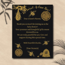 ヴィンテージハニー（昆虫）マルハナバチブラックベビーシャワー ポストカード