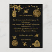 ヴィンテージハニー（昆虫）マルハナバチブラックベビーシャワー ポストカード (正面)