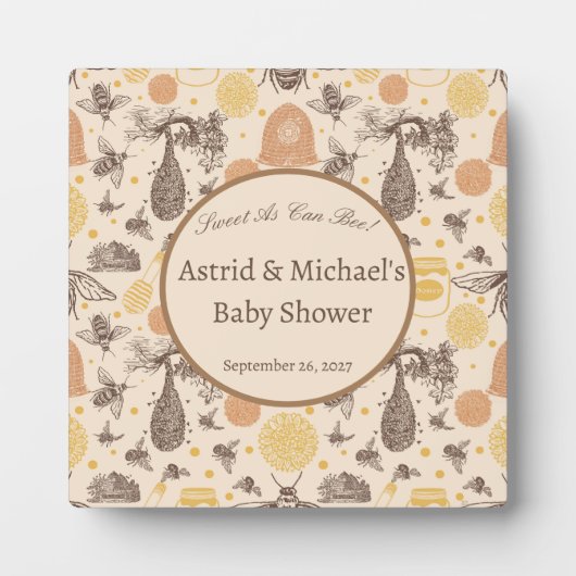 ヴィンテージハニー（昆虫）マルハナバチベビーシャワー フォトプラーク (正面)