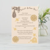 ヴィンテージハニー(昆虫)マルハナバチベビーシャワー 招待状 (スタンド正面)