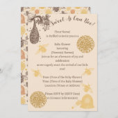 ヴィンテージハニー(昆虫)マルハナバチベビーシャワー 招待状 (正面/裏面)