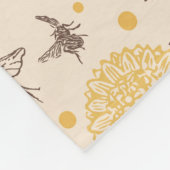 ヴィンテージハニー(昆虫)マルハナバチ フリースブランケット (角)