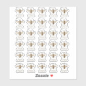 ヴィンテージハネビーとパリの住所 シール (シート)