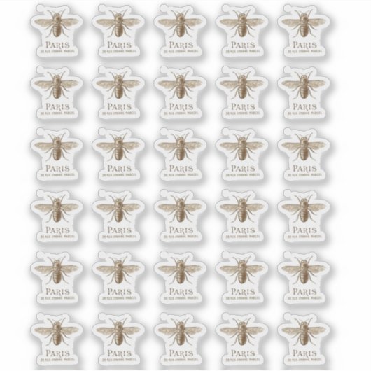 ヴィンテージハネビーとパリの住所 シール (正面)