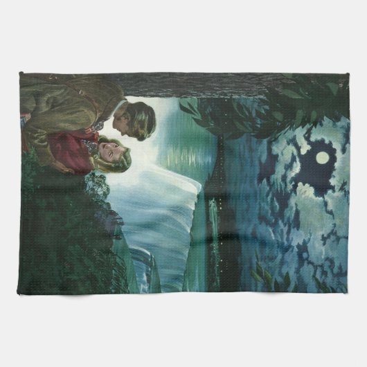 ヴィンテージハネムーンラブナイアガラ滝 キッチンタオル (横)