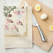 ヴィンテージハバルイラスト野生タイム植物学 キッチンタオル (四つ折り)