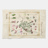 ヴィンテージハバルイラスト野生タイム植物学 キッチンタオル (横)