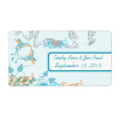 ヴィンテージハミングバーズアクア&コーラルラベル ラベル (正面)