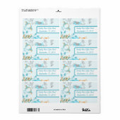 ヴィンテージハミングバーズアクア&コーラルラベル ラベル (フルシート)