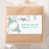 ヴィンテージハミングバーズアクア&コーラルラベル ラベル (インサイチュ)