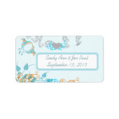 ヴィンテージハミングバーズアクア&コーラルラベル ラベル (正面)