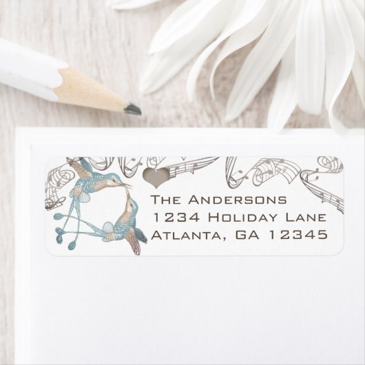 ヴィンテージハミングバーズアクア&コーラルラベル ラベル (インサイチュ)