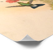 ヴィンテージハミングバーズアートバードプリント花サボテン ポスター (角)