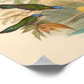 ヴィンテージハミングバーズアートバードプリント花 ポスター (角)