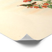 ヴィンテージハミングバーズアートバードプリント花 ポスター (角)