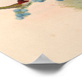 ヴィンテージハミングバーズアートバードプリント花 ポスター (角)