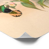 ヴィンテージハミングバーズアートバードプリント花 ポスター (角)