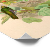 ヴィンテージハミングバーズアートバードプリント花 ポスター (角)