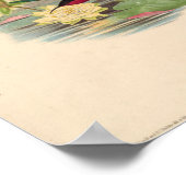 ヴィンテージハミングバーズアートバードプリント花 ポスター (角)