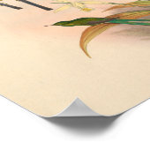 ヴィンテージハミングバーズアートバードプリント花 ポスター (角)