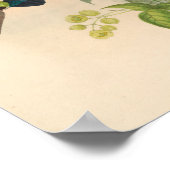 ヴィンテージハミングバーズアートバードプリント花 ポスター (角)