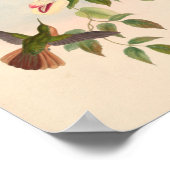 ヴィンテージハミングバーズアートバードプリント花 ポスター (角)