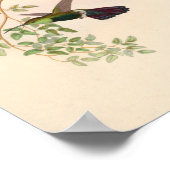 ヴィンテージハミングバーズアートバードプリント花 ポスター (角)