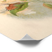 ヴィンテージハミングバーズアートバードプリント花 ポスター (角)