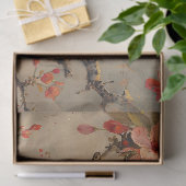 ヴィンテージハミングバードとさくらんぼ花の切り離し 薄葉紙 (ギフト)