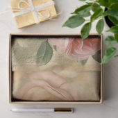 ヴィンテージハミングバードとピンクローズのデコページ 薄葉紙 (ギフト)