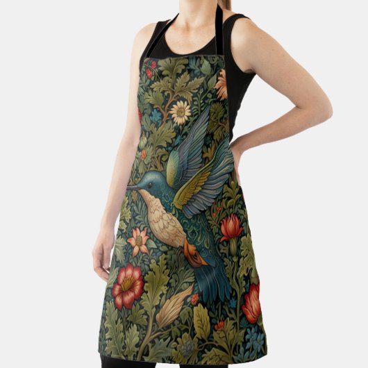 ヴィンテージハミングバードアールヌーボーボホシック エプロン (インサイチュ)