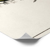 ヴィンテージハミングバードイラストレーション ポスター (角)